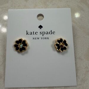 Kate Spade Black and Gold Floral Studs